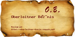 Oberleitner Bónis névjegykártya